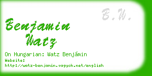 benjamin watz business card